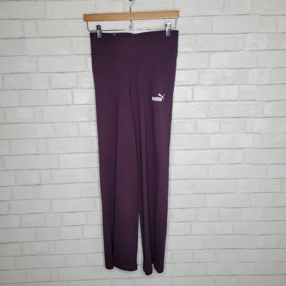 Puma Eggplant Purple Stretchy Wide Bootcut Yoga Pants